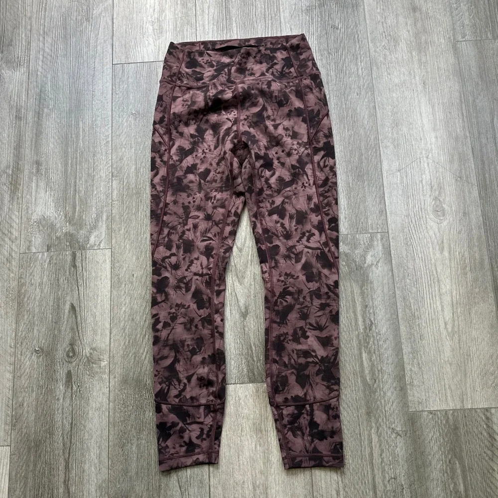 Lululemon Plum Floral Tie Dye Align Leggings 6 25